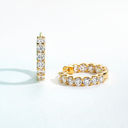 Boucles D'oreilles Créole Moissanite D Color VVS1 - Isa
