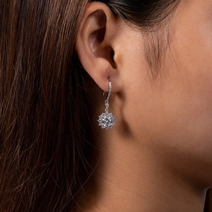 Boucles D'oreilles Pendantes Moissanite D Color VVS1 - Tournesol