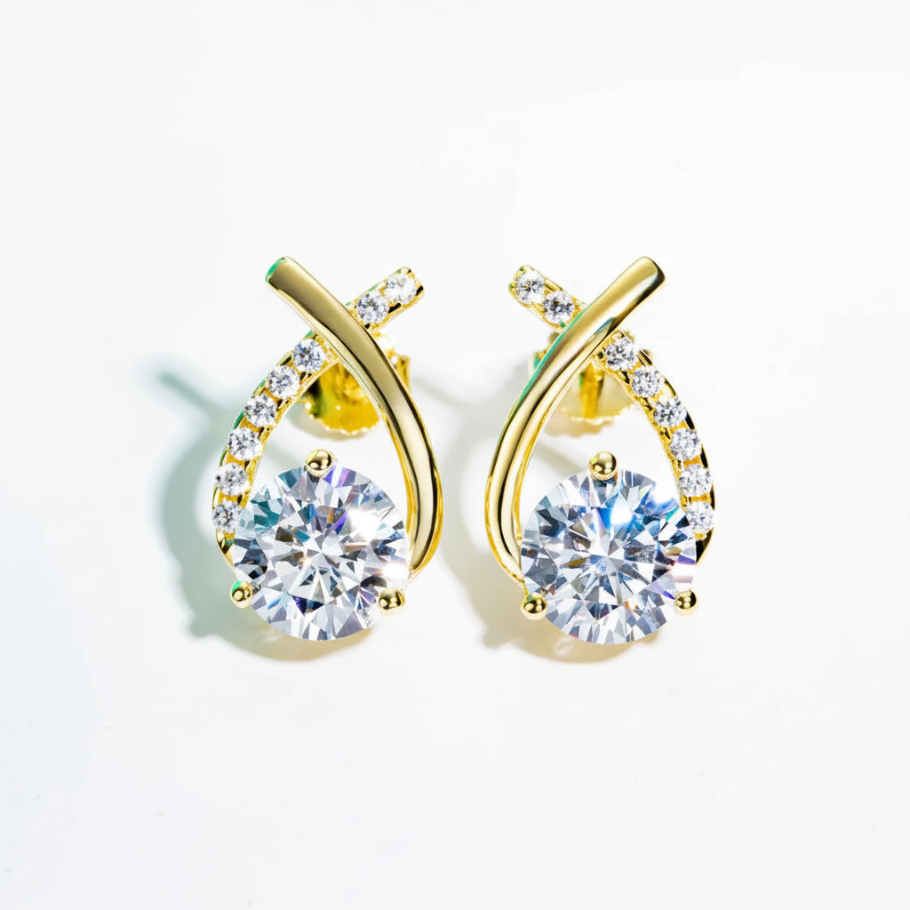 Boucles D'oreilles Pendantes Moissanite D Color VVS1 - Aurore