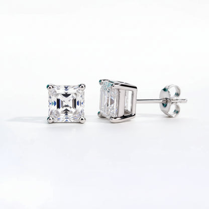 Boucles D'oreilles Asscher Moissanite D Color VVS1 - Neva