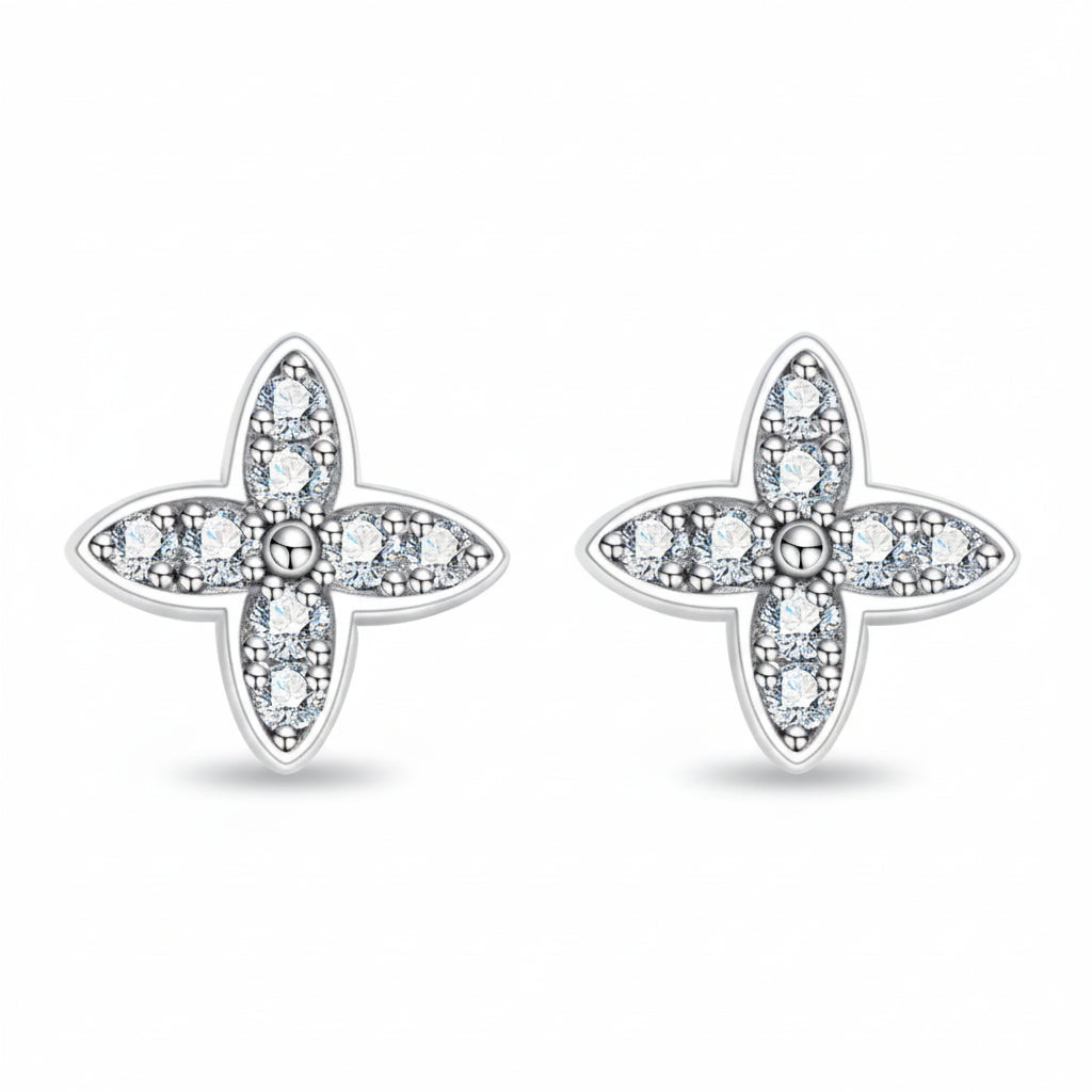 Boucles D'oreilles Etoile Moissanite D Color VVS1 - Alma