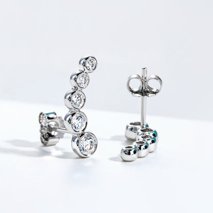 Boucles D'oreilles Grimpante Moissanite D Color VVS1 - Zélie
