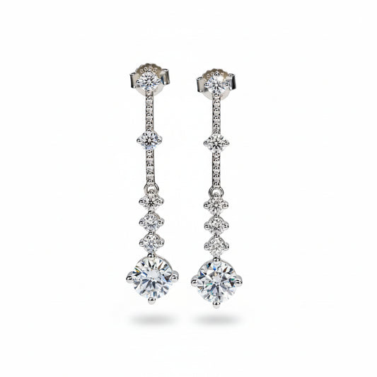 Boucles D'oreilles Pendantes Moissanite D Color VVS1 - Aleïa