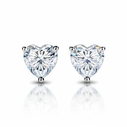 Boucles D'oreilles Coeur Moissanite D Color VVS1 - Isild
