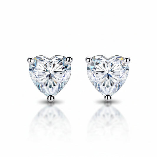 Boucles D'oreilles Coeur Moissanite D Color VVS1 - Isild