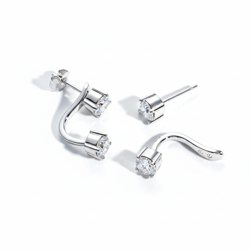 Boucles D'oreilles Femme Moissanite D Color VVS1 - Paloma