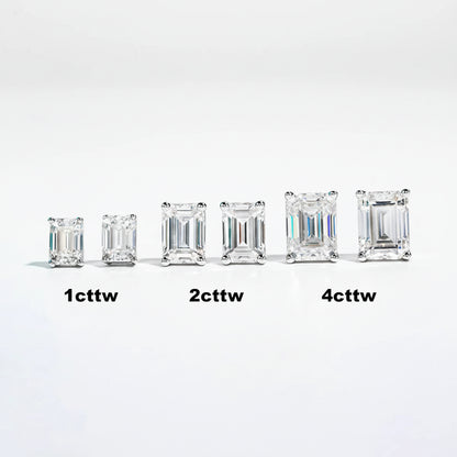 Boucles D'oreilles Emeraude Moissanite D Color VVS1 - Lyra