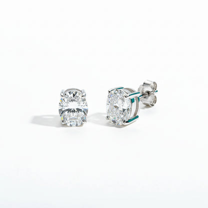 Boucles D'oreilles Ovales Moissanite D Color VVS1 - Luna