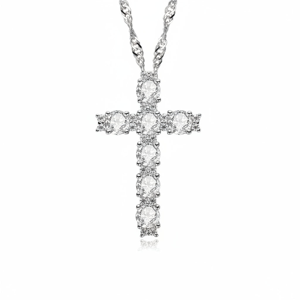 Colliers Femme Moissanite D Color VVS1 - Croix