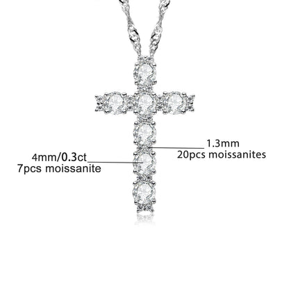 Colliers Femme Moissanite D Color VVS1 - Croix
