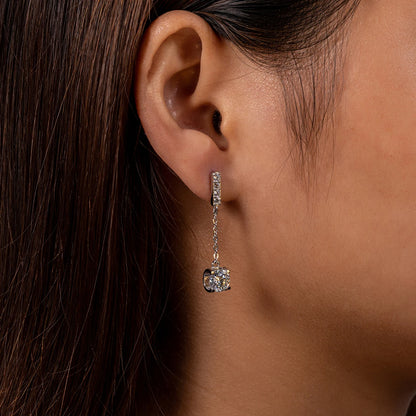 Boucles D'oreilles Pendante Moissanite D Color VVS1 - Sélène