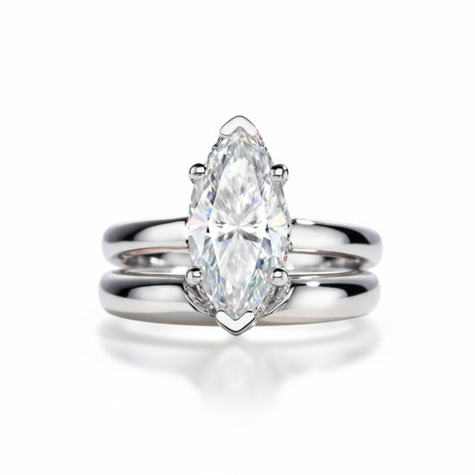 Bague de Fiançailles Moissanite D Color VVS1 - Ambre