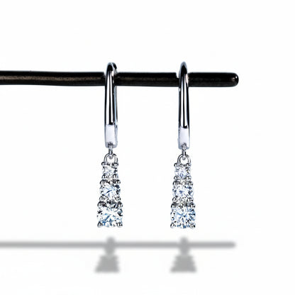 Boucles D'oreilles Pendantes Moissanite D Color VVS1 - Plume
