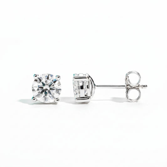 Boucles D'oreilles Puces Moissanite D Color VVS1 - Olympe