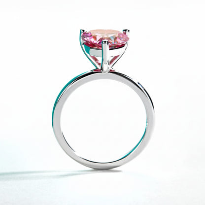 Bague de Fiançailles Moissanite D Color VVS1 - Coeur Rose