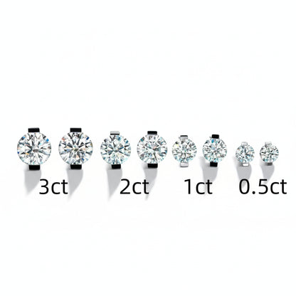 Boucles D'oreilles Puces Moissanite D Color VVS1 - Ambre