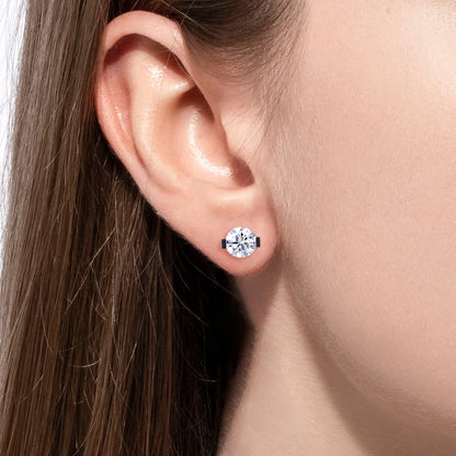 Boucles D'oreilles Puces Moissanite D Color VVS1 - Ambre
