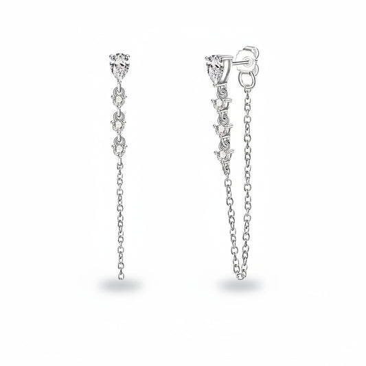 Boucles D'oreilles Pendantes Moissanite D Color VVS1 - Fillante