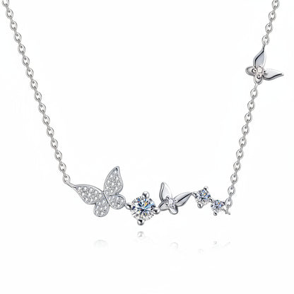 Colliers Femme Moissanite D Color VVS1 - 3 Papillons