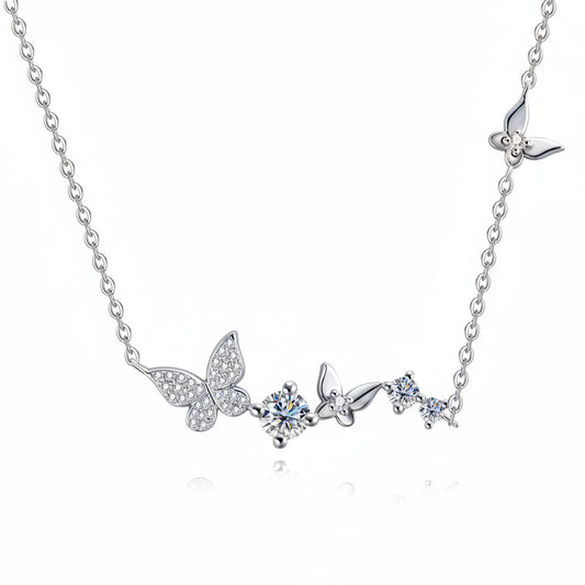 Colliers Femme Moissanite D Color VVS1 - 3 Papillons