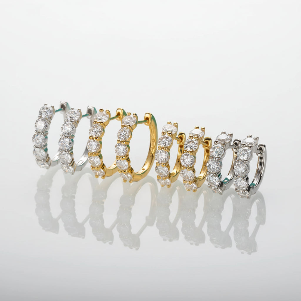 Boucles D'oreilles Créole Moissanite D Color VVS1 - Gaia
