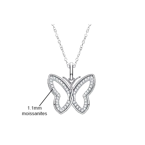 Colliers Moissanite D Color VVS1 - Papillon