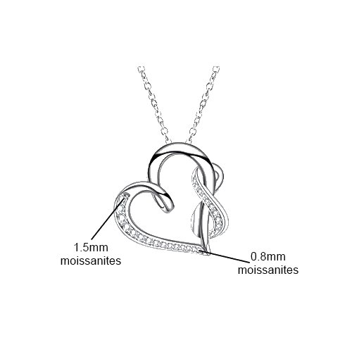 Pendentifs Infiniti Moissanite D Color VVS1 - Coeur
