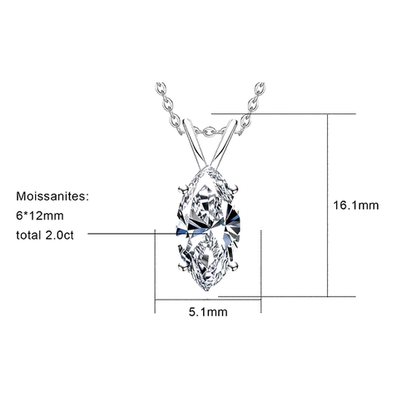 Pendentifs Femme Moissanite D Color VVS1 - Isabeau