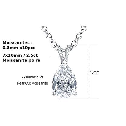 Pendentifs Femme Moissanite D Color VVS1 - Clotilde