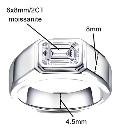 Bague de Mariage Homme Moissanite D Color VVS1 - Benoit