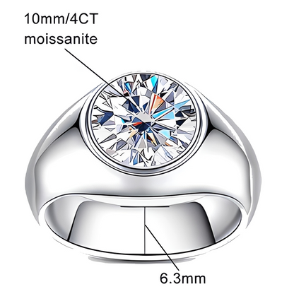 Bague Mariage Homme Moissanite D Color VVS1 - Alex